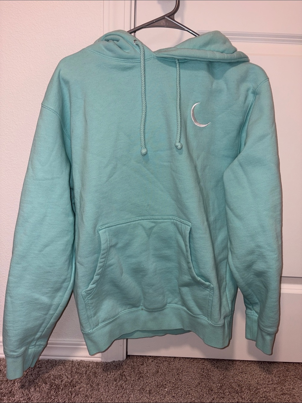 Manny MUA Crescent Logo Hoodie Sweatshirt - Mint Blue Green